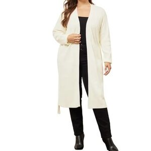Cream Colored Women's Belted Cardigan